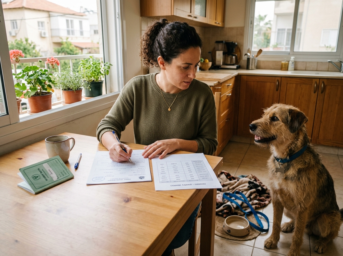 מאמץ כלב בודק מסמכי אימוץ ועלויות סל אימוץ בבית