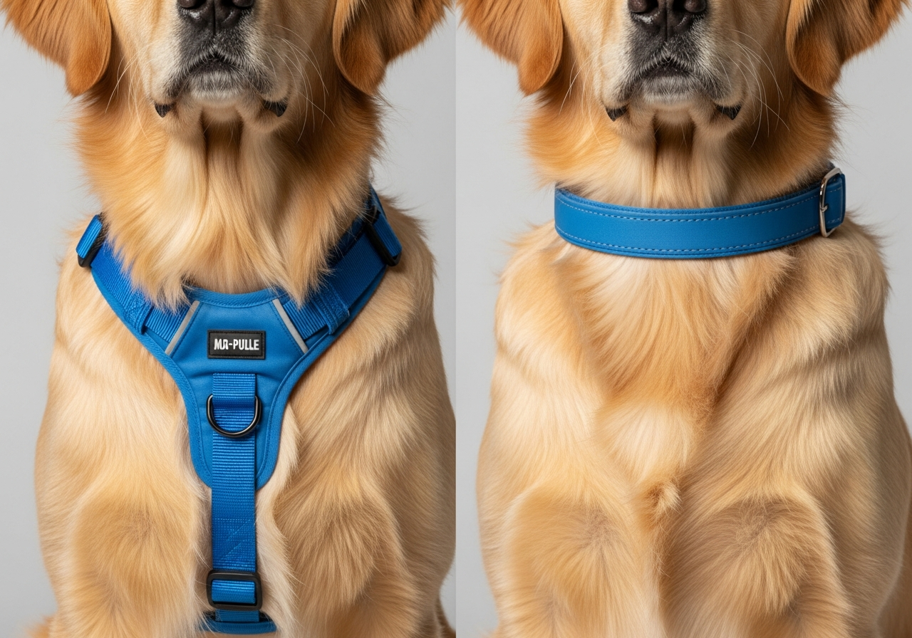 קולר מול רתמה לכלב