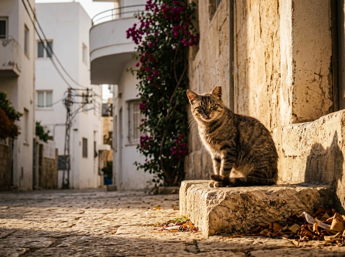 חתול טאבי זהיר בסמטה עירונית, חתולי רחוב בסיכון גבוה ל-FIV