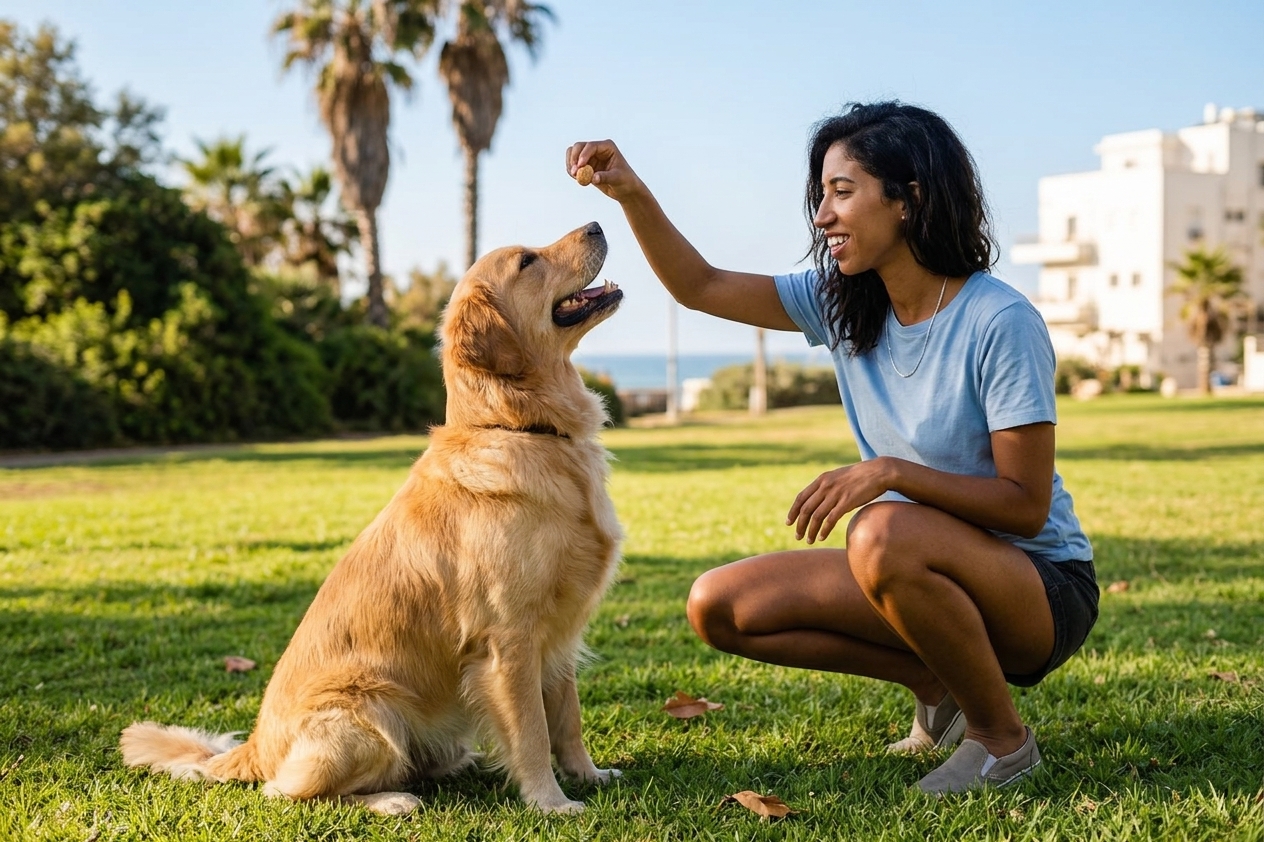 בעלת כלב ישראלית מאלפת Golden Retriever בלימודי פקודות