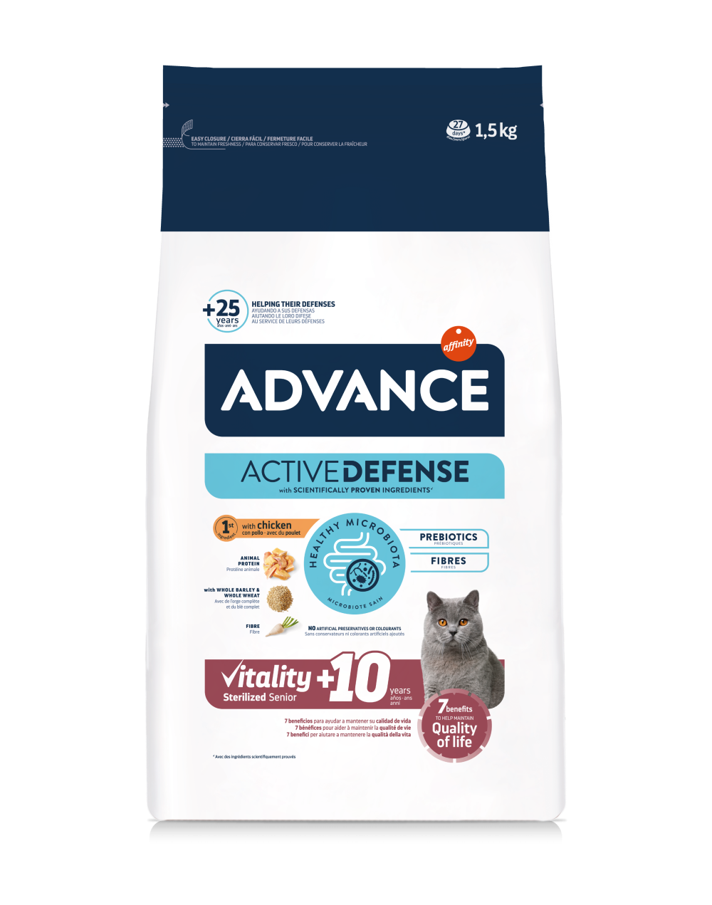 אדוונס אפיניטי VITALITY STERILIZED SENIOR +10 - מזון יבש לחתולים