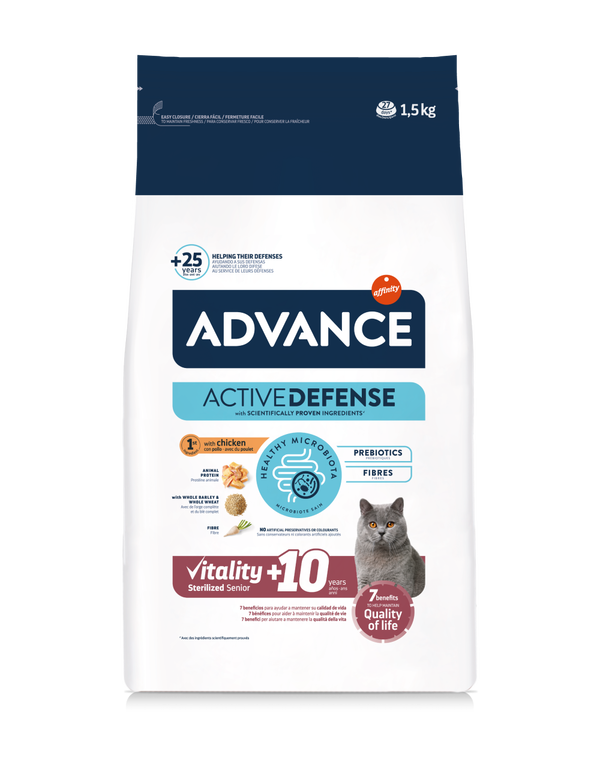 אדוונס אפיניטי VITALITY STERILIZED SENIOR +10 - מזון יבש לחתולים