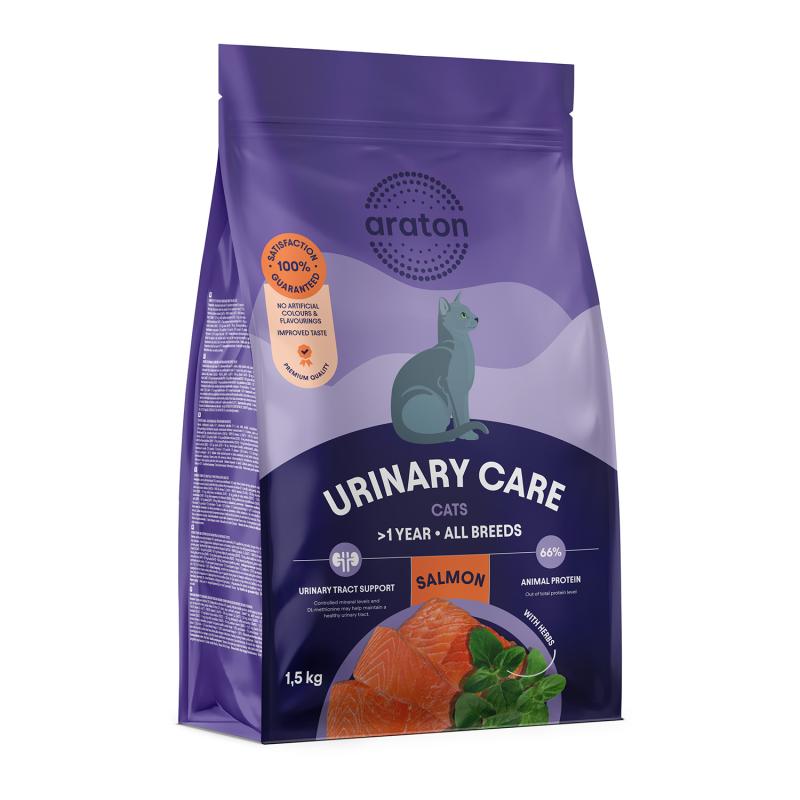 אראטון for urinary tract support of adult all breed cats with salmon - מזון יבש לחתולים