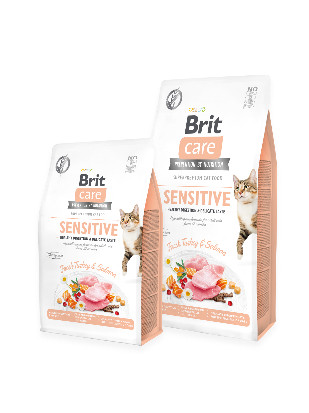 בריט Care Cat Grain-Free SENSITIVE HEALTHY DIGESTION AND DELICATE TASTE - מזון יבש לחתולים