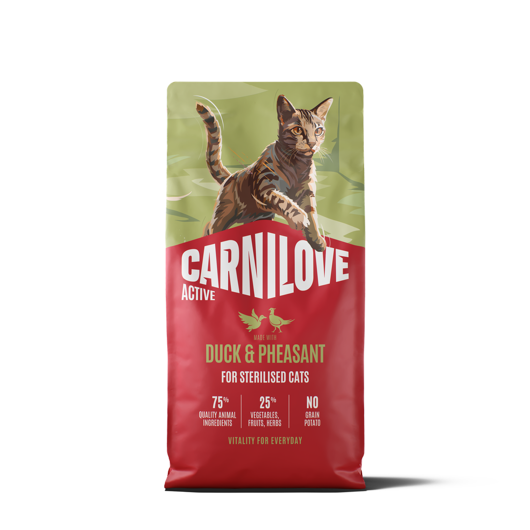 קרנילאב ACTIVE Made with Duck & Pheasant for Sterilised Cats - מזון יבש לחתולים