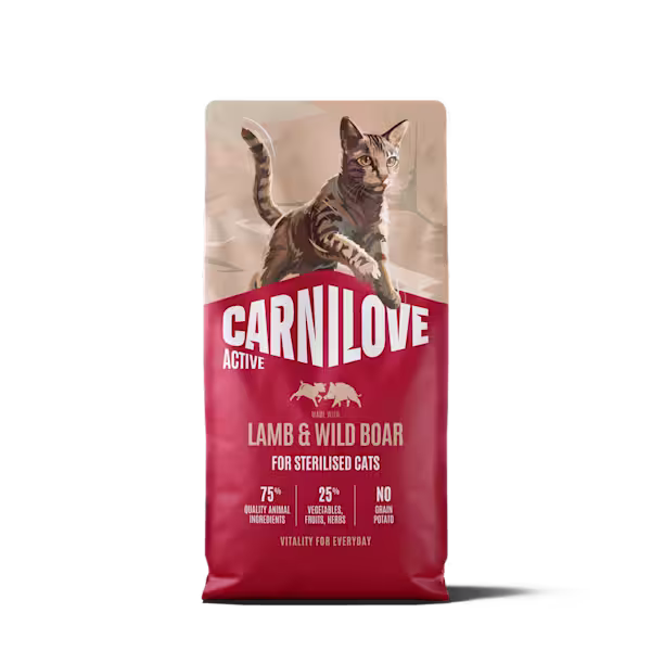 קרנילאב ACTIVE Dry Food Made with Lamb & Wild Boar for Sterilised Cats - מזון יבש לחתולים