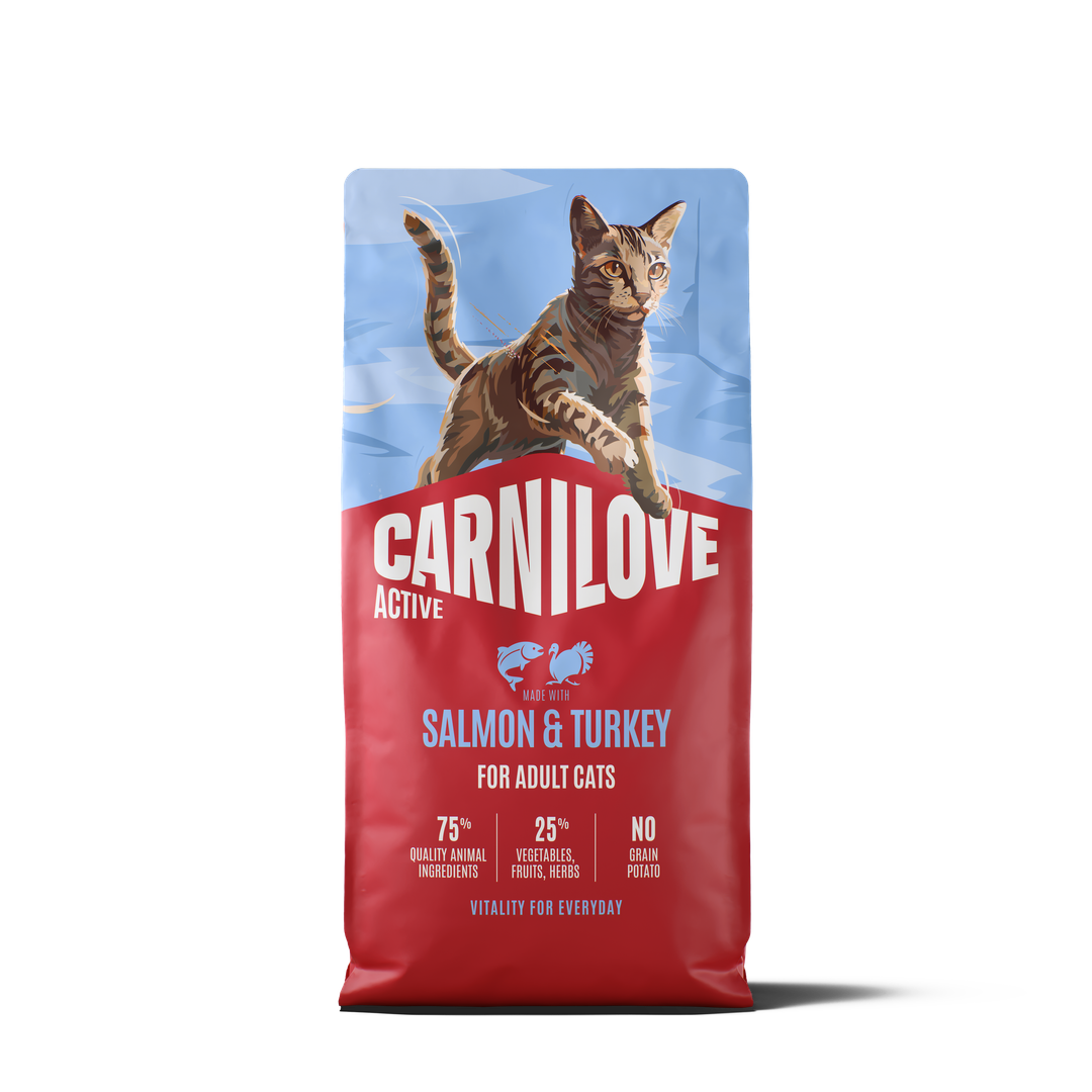 קרנילאב ACTIVE Dry Food Made with Salmon & Turkey for Adult Cats - מזון יבש לחתולים