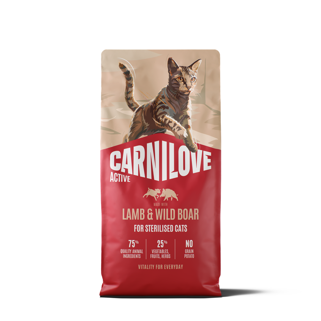 קרנילאב Active Made With Lamb And Wild Boar For Sterilised Cats - מזון יבש לחתולים