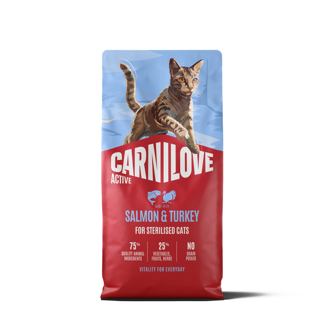 קרנילאב ACTIVE Salmon & Turkey for Sterilised Cats - מזון יבש לחתולים