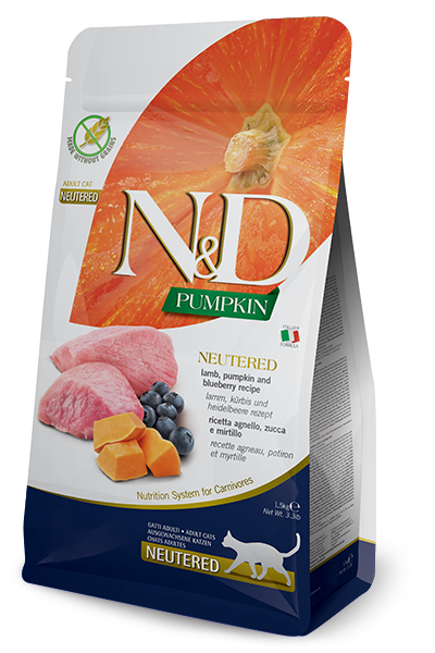 נטורל אנד דלישס Neutered, Lamb, Pumpkin and Blueberry Adult - מזון יבש לחתולים
