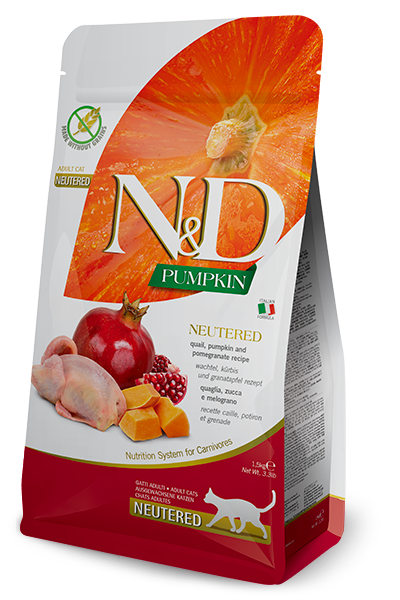 נטורל אנד דלישס N&D Pumpkin Quail & Pomegranate Neutered - מזון יבש לחתולים