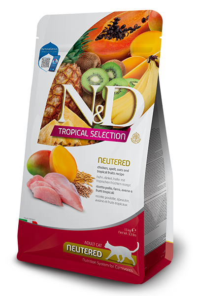 נטורל אנד דלישס Tropical Selection Neutered • Chicken, spelt, oats and tropical fruits - מזון יבש לחתולים