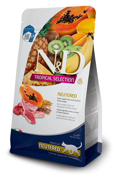 נטורל אנד דלישס Tropical Selection Neutered • Lamb, spelt, oats and tropical fruits - מזון יבש לחתולים