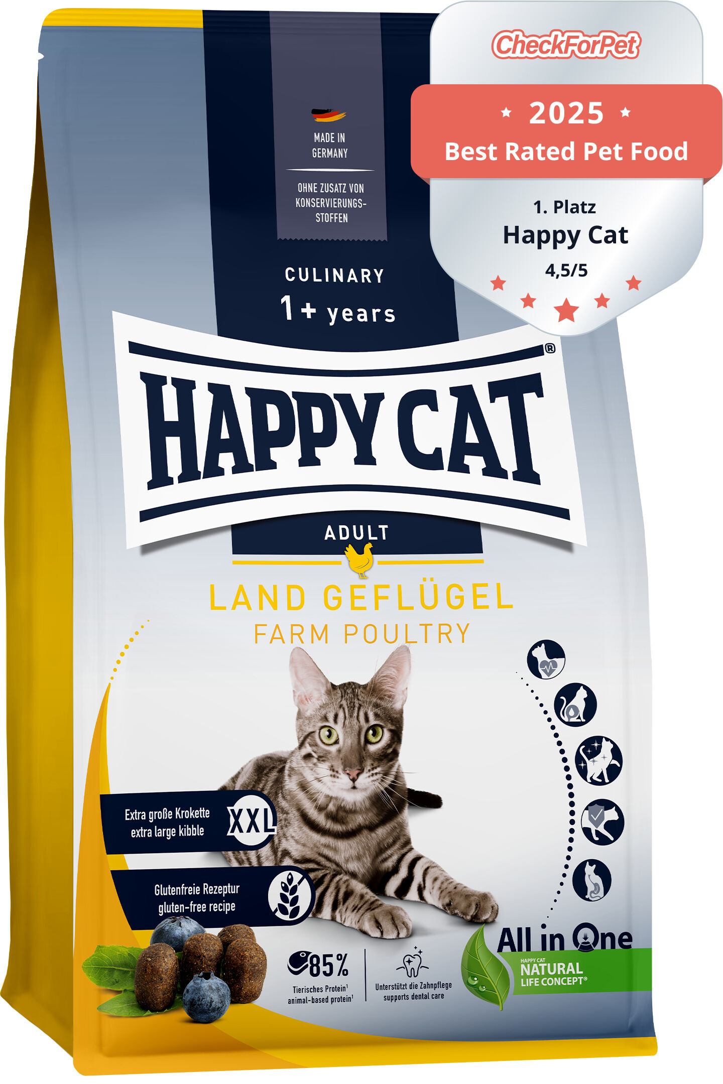הפי קט Culinary Adult Farm Poultry - מזון יבש לחתולים