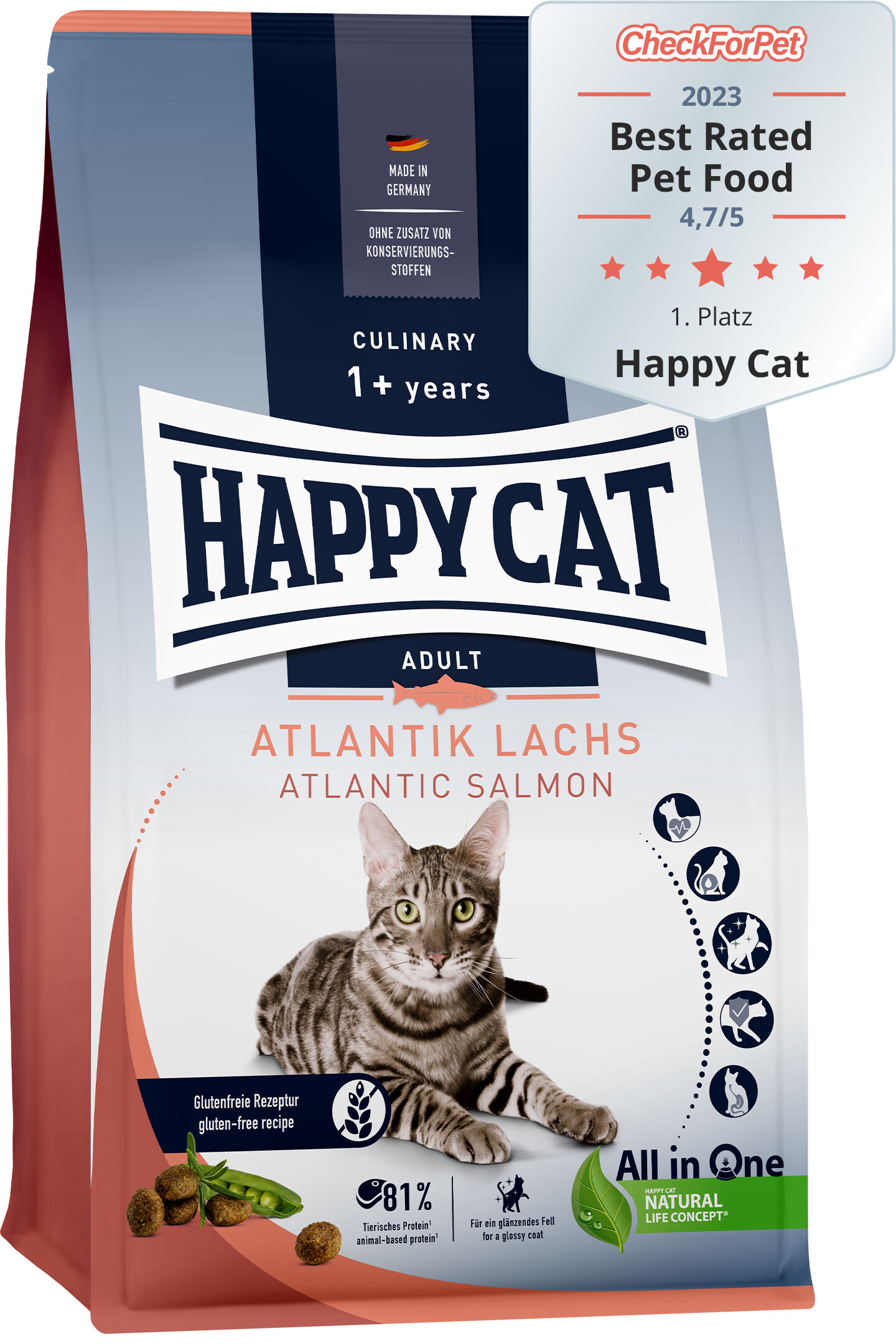 הפי קט Culinary Adult Atlantic Salmon - מזון יבש לחתולים