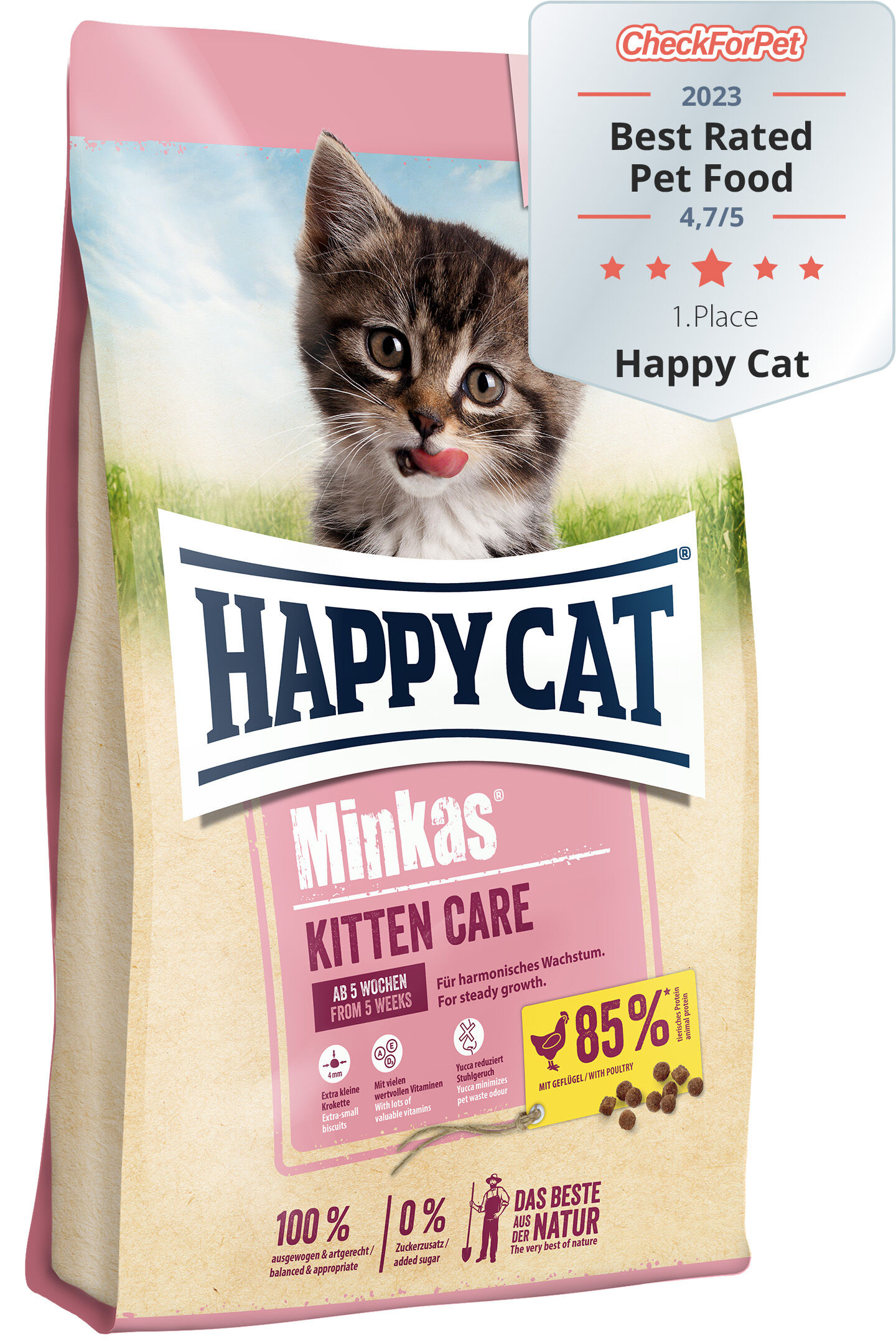 הפי קט Minkas Kitten Care Poultry - מזון יבש לחתולים