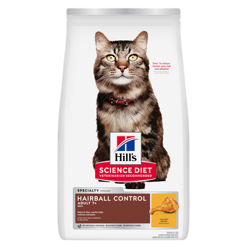 הילס Adult 7+ Hairball Control Chicken Recipe - מזון יבש לחתולים