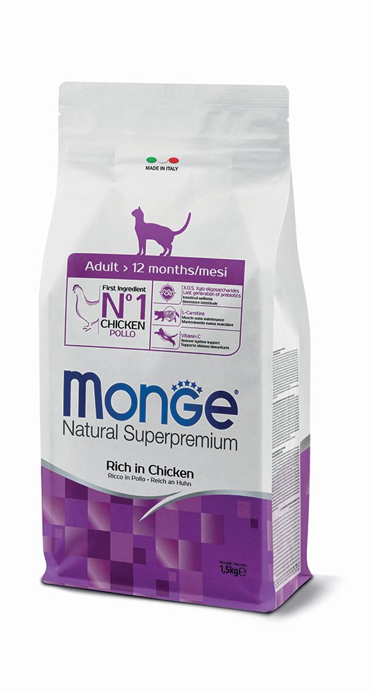 מונג' Natural Superpremium Adult Rich in Chicken - מזון יבש לחתולים