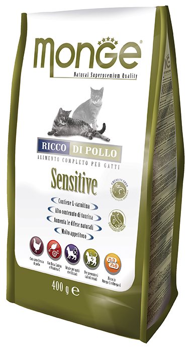 מונג' Sensitive with Chicken - מזון יבש לחתולים