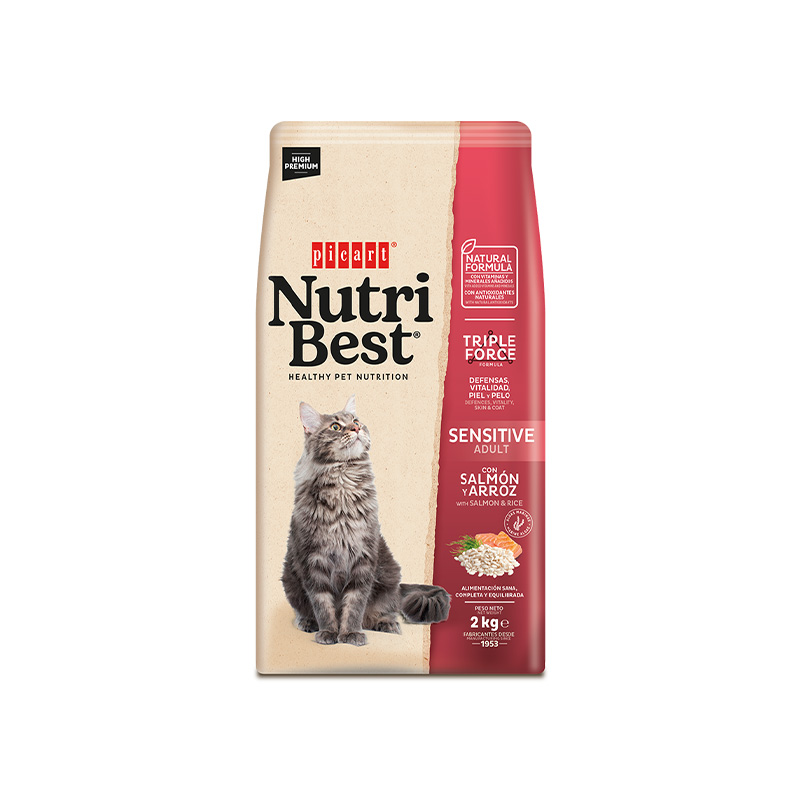 נוטריבסט Cat ADULT SENSITIVE Salmon and Rice - מזון יבש לחתולים