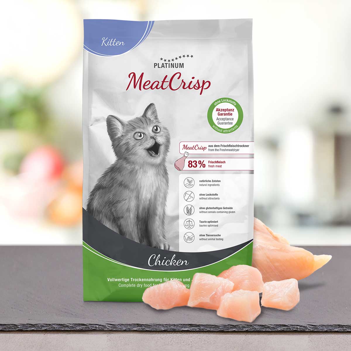 פלטינום MeatCrisp Kitten Chicken - מזון יבש לחתולים