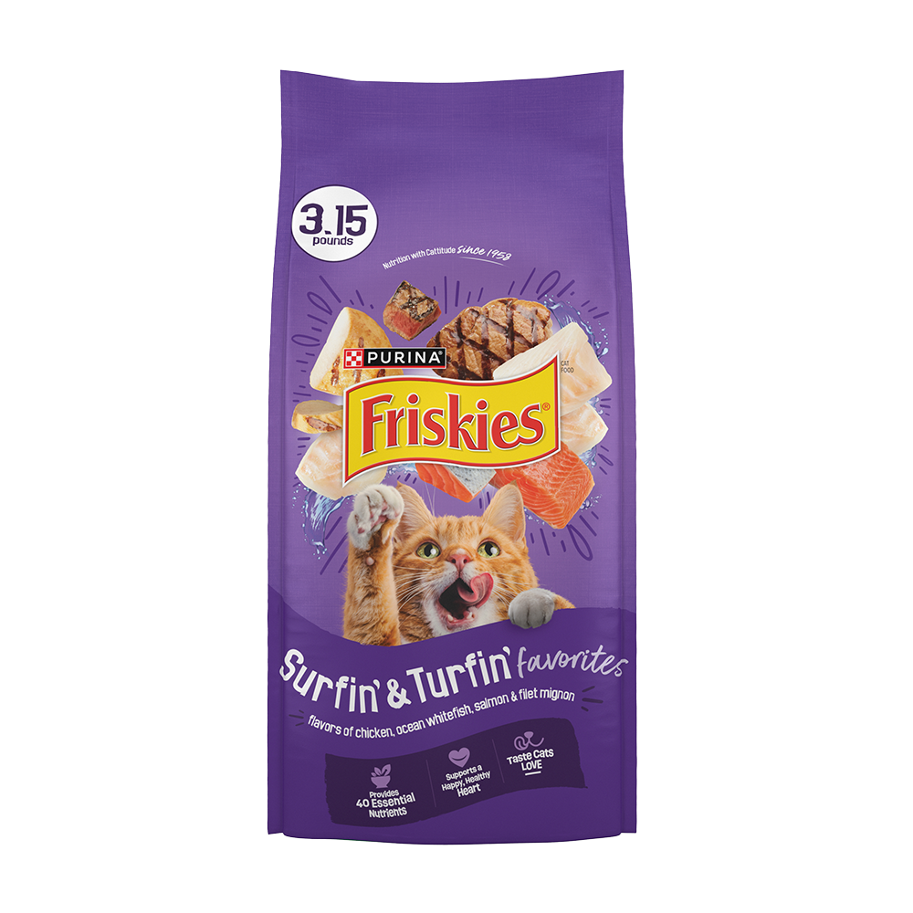 פורינה פריסקיז Surfin’ & Turfin’ Favorites With Flavors of Chicken, Whitefish, Salmon & Filet Mignon - מזון יבש לחתולים