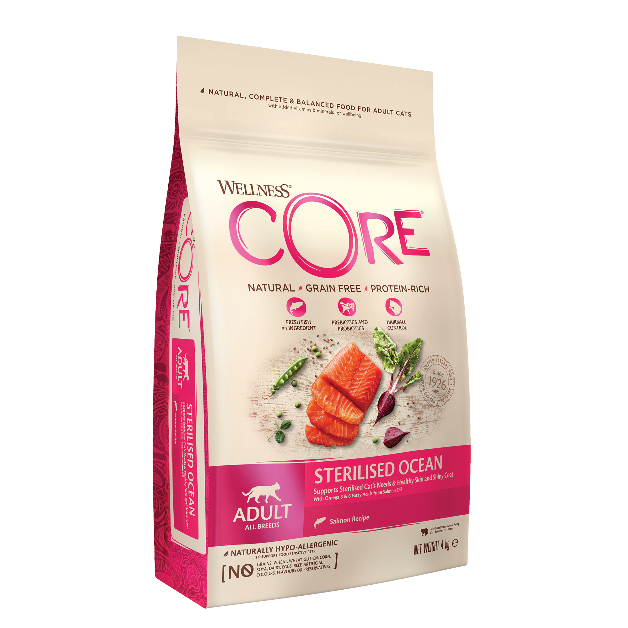 וולנס קור Sterilised Ocean, Salmon - 4 KG - מזון יבש לחתולים