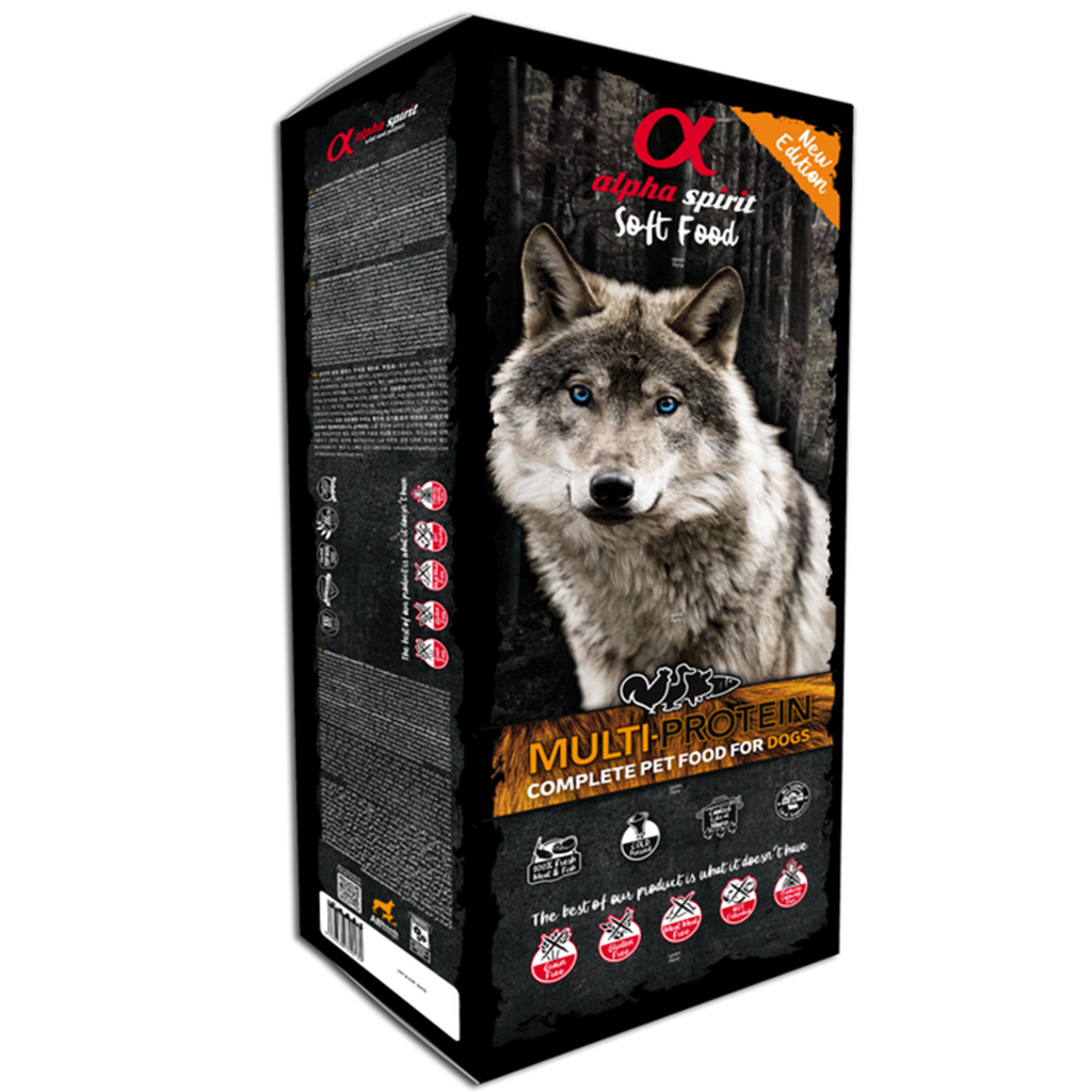 אלפא ספיריט Multi-Protein Complete Box – Semi-Moist (9kg) - מזון יבש לכלבים