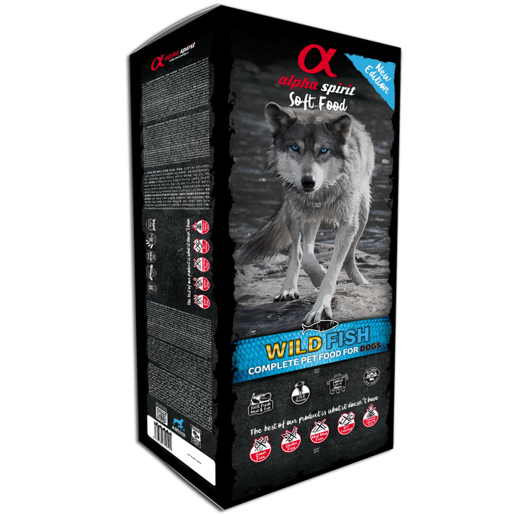 אלפא ספיריט Wild Fish Complete Dog Food Box – Semi-Moist (9kg) - מזון יבש לכלבים