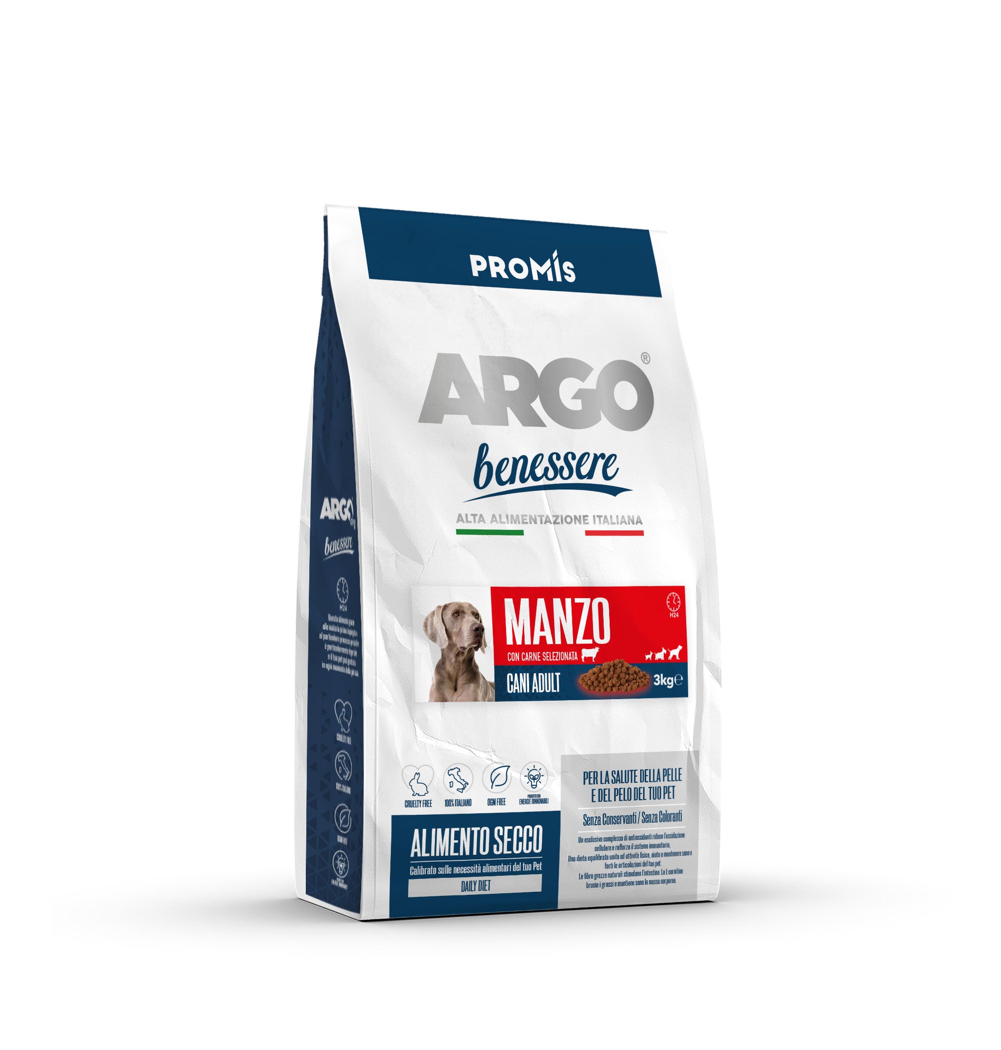 ארגו וולנס BENESSERE MANZO 3KG - מזון יבש לכלבים
