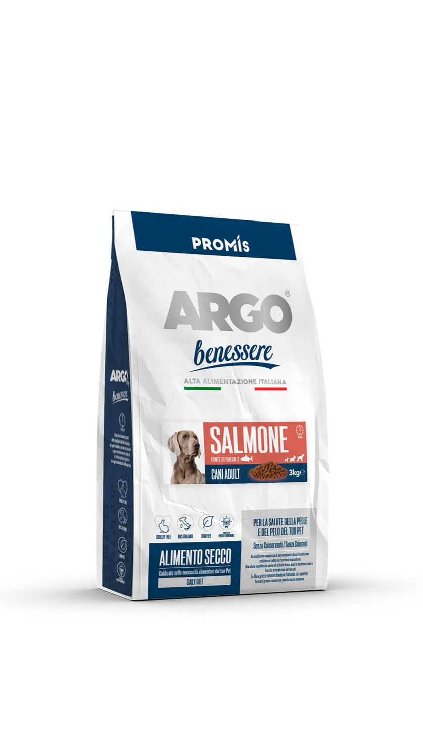 ארגו וולנס Benessere Salmone 3kg - מזון יבש לכלבים