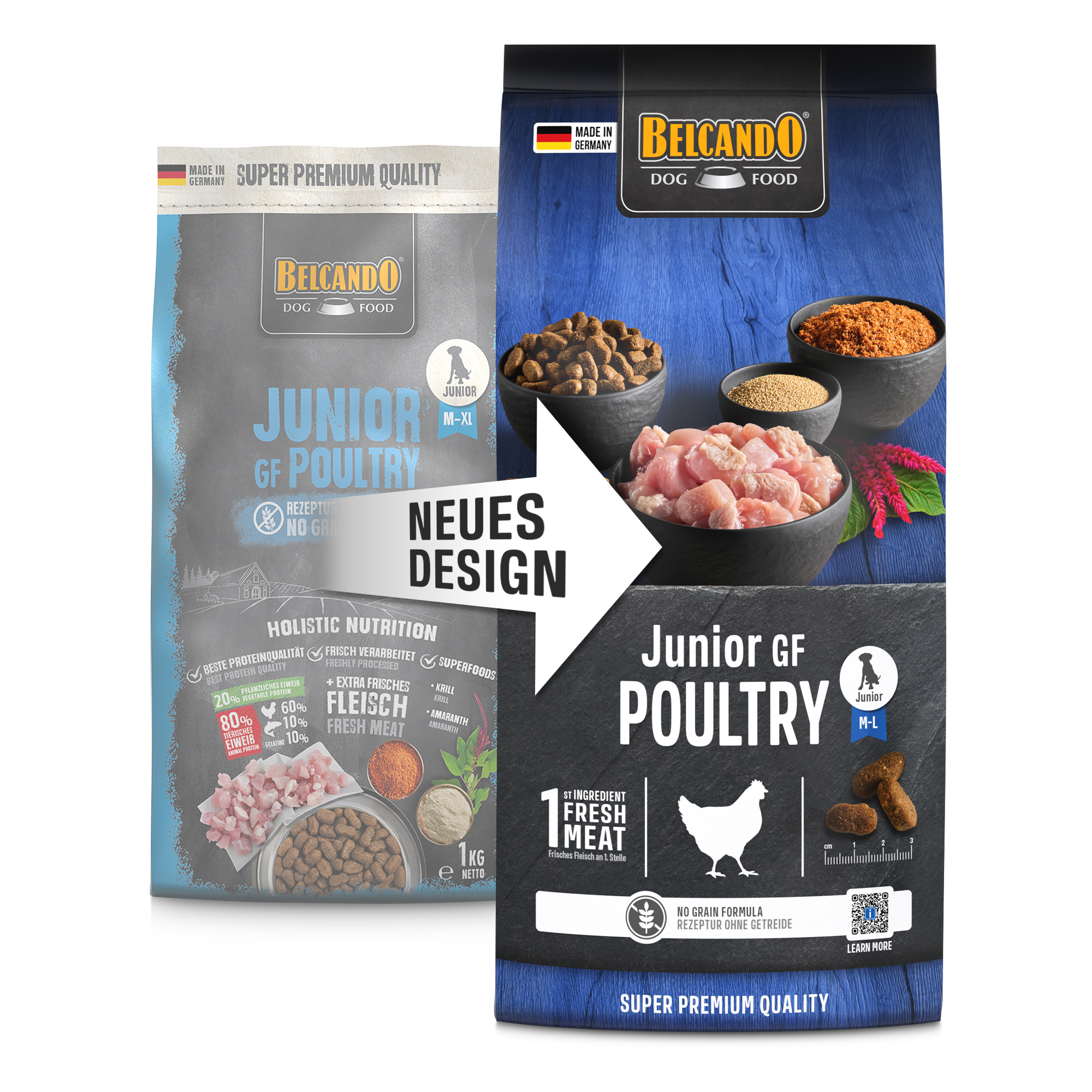 בלקנדו Junior GF Poultry - מזון יבש לכלבים