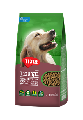 בונזו בקר&כבד - מזון יבש לכלבים