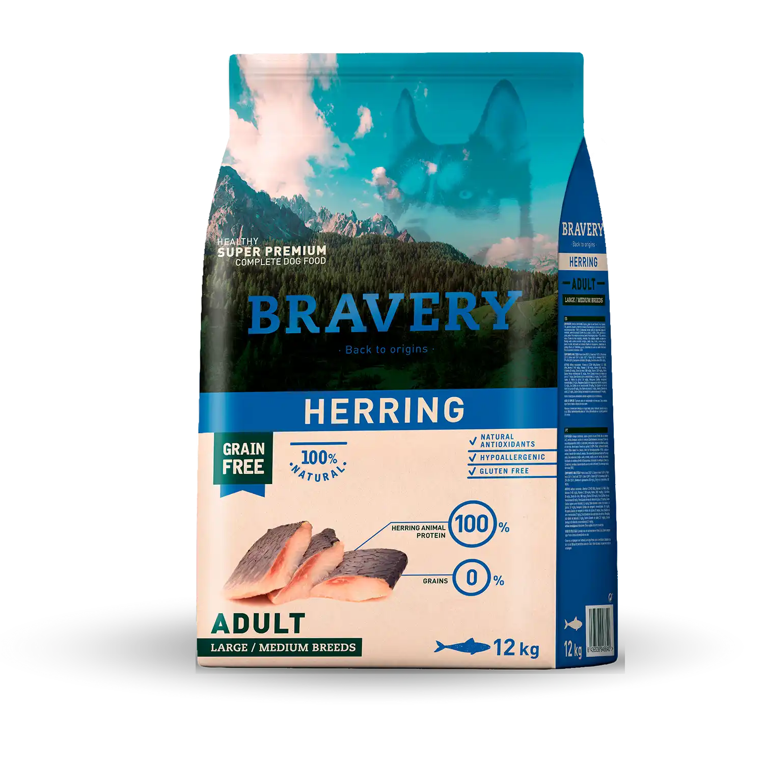 ברייברי HERRING ADULT MED-LARGE BREEDS - מזון יבש לכלבים