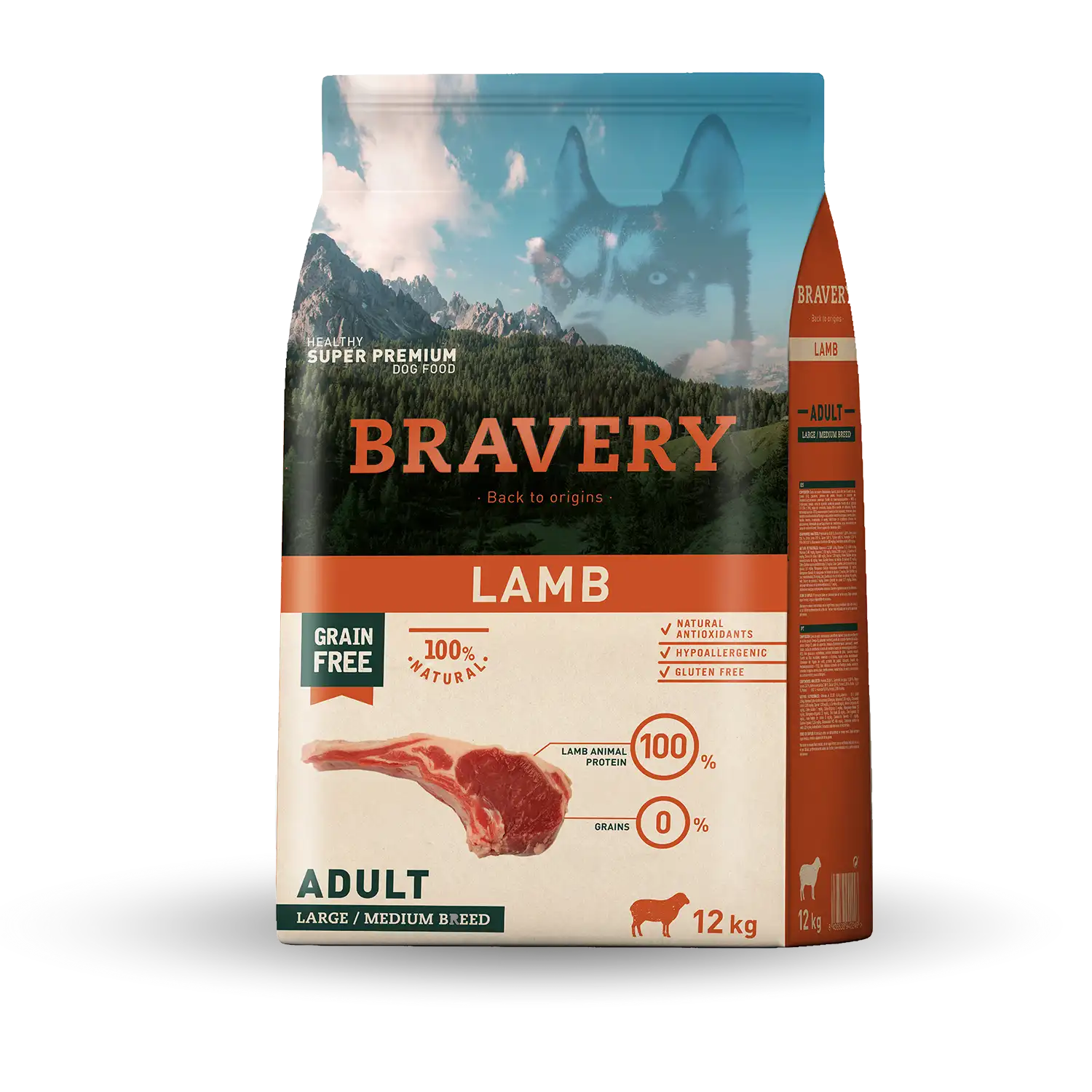 ברייברי LAMB ADULT LARGE/MEDIUM BREEDS - מזון יבש לכלבים