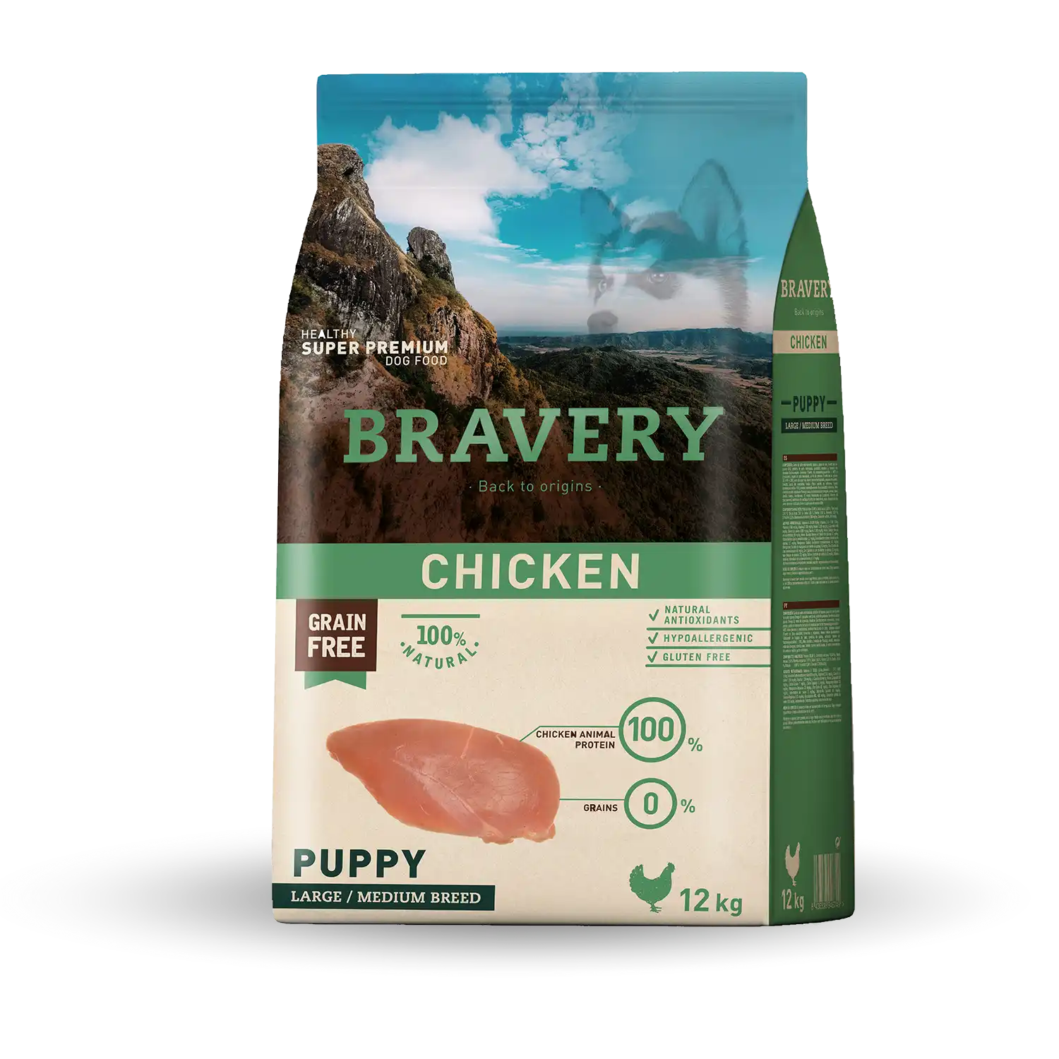 ברייברי CHICKEN PUPPY RAZAS MEDIAS/GRANDES BREEDS - מזון יבש לכלבים