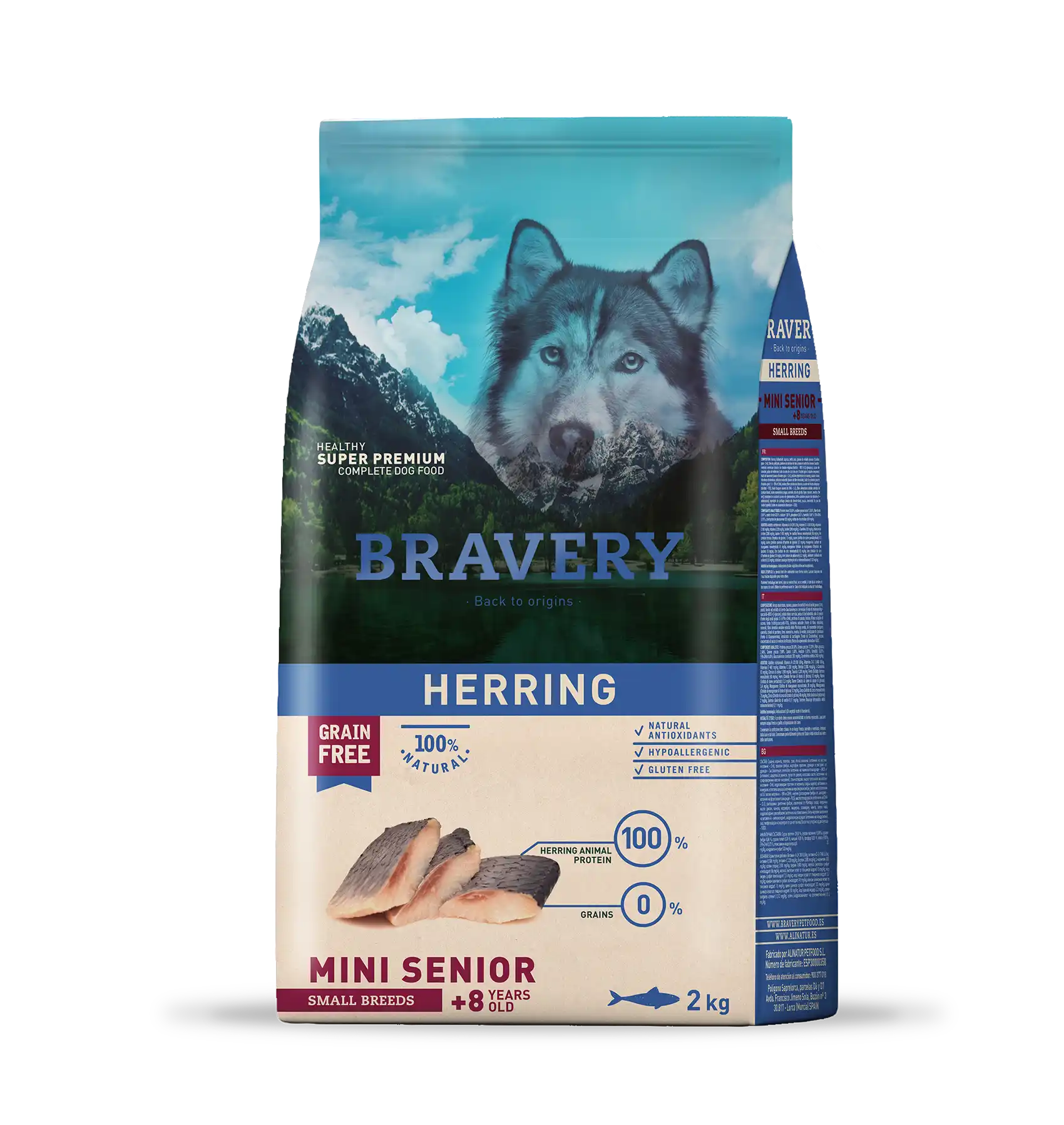 ברייברי DOG HERRING MINI SENIOR SMALL BREEDS - מזון יבש לכלבים