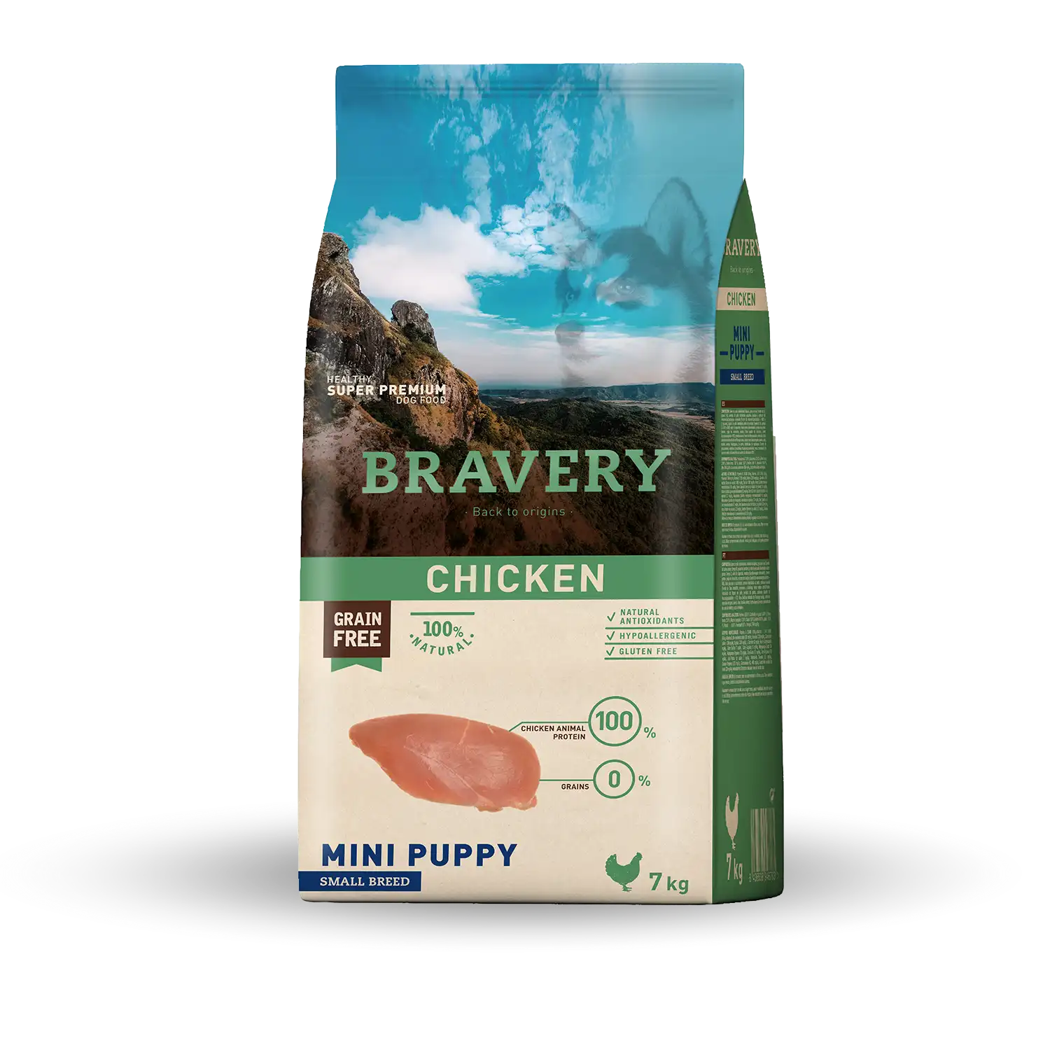 ברייברי CHICKEN MINI PUPPY SMALL BREEDS - מזון יבש לכלבים