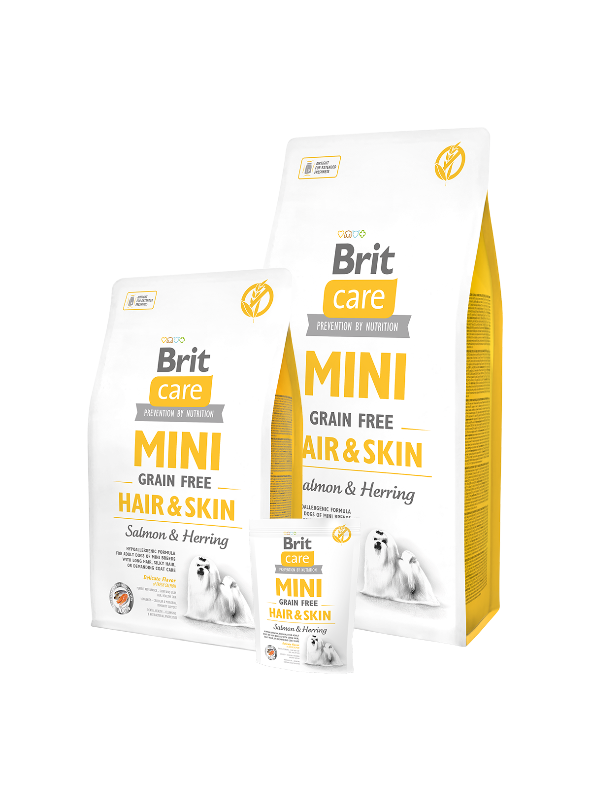 בריט Care Mini Grain Free Hair & Skin - מזון יבש לכלבים