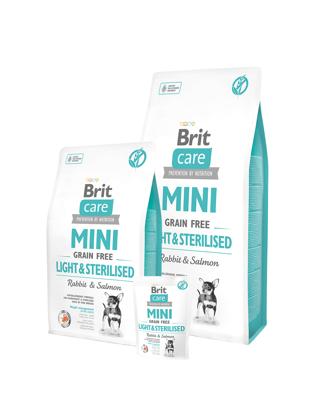 בריט Care Mini Light & Sterilised - מזון יבש לכלבים