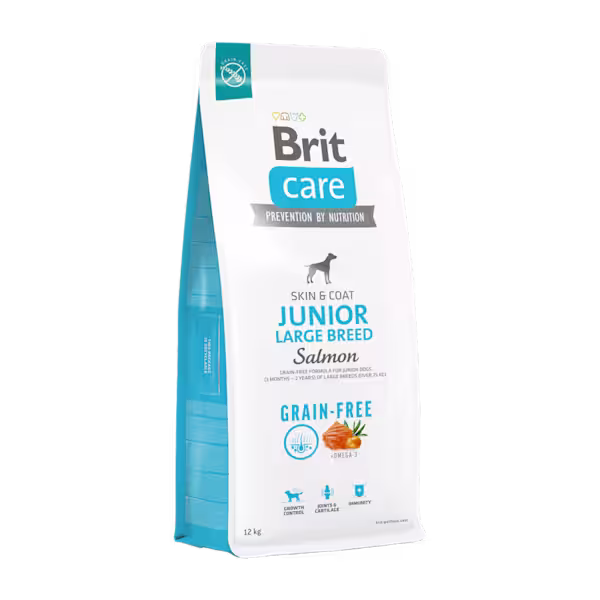 בריט Grain-free Junior Large Breed Salmon & Potato - מזון יבש לכלבים