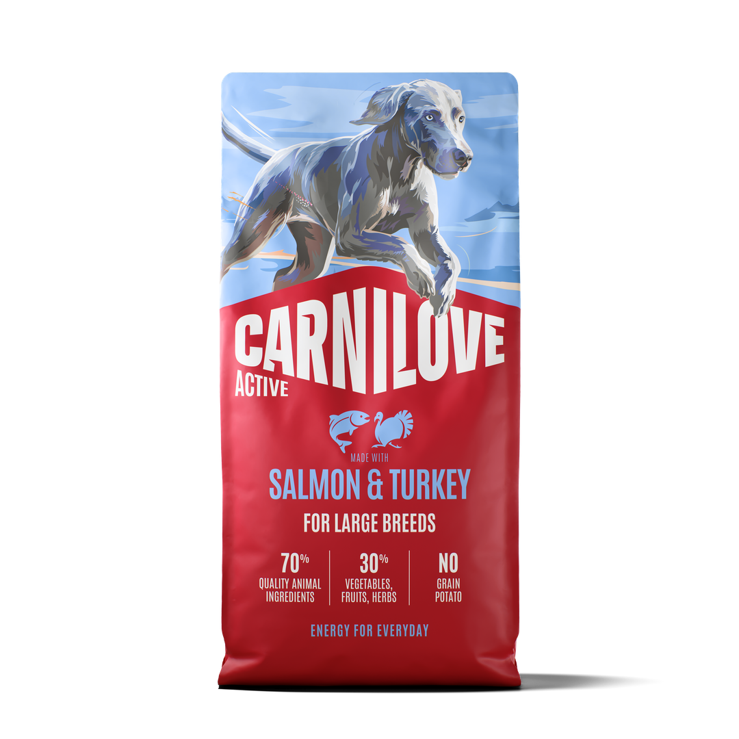 קרנילאב ACTIVE Dry Food Made with Salmon & Turkey for Large Dogs - מזון יבש לכלבים