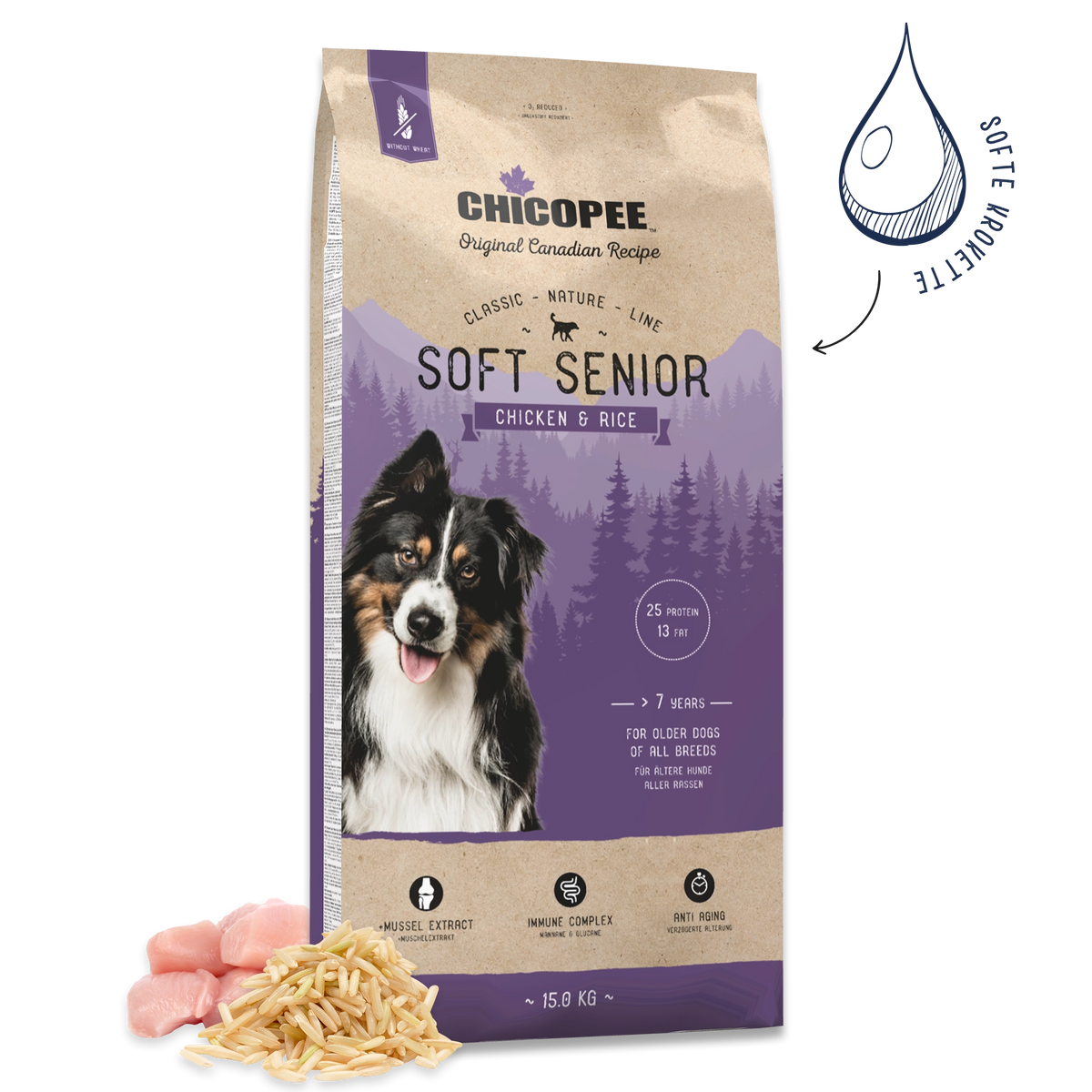 ציקופי Soft Senior Chicken & Rice - מזון יבש לכלבים