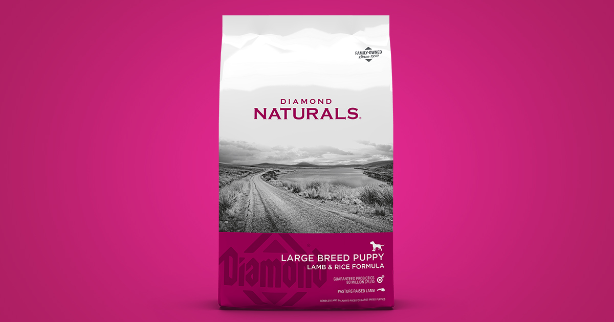 דיימונד נטורלס Large Breed Puppy Lamb & Rice Formula - מזון יבש לכלבים