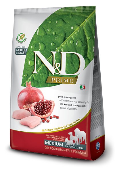 נטורל אנד דלישס Chicken & Pomegranate Adult medium&maxi - מזון יבש לכלבים
