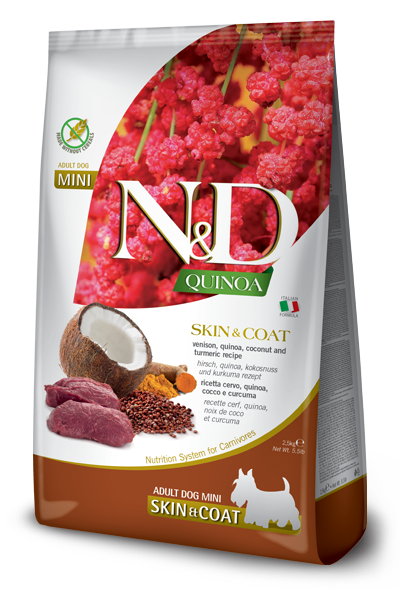 נטורל אנד דלישס Quinoa Functional Canine Skin & Coat Venison Mini - מזון יבש לכלבים