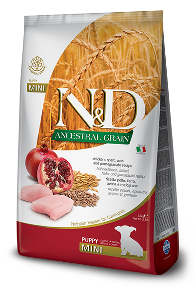 נטורל אנד דלישס N&D Low Ancestral Grain Chicken & Pomegranate Puppy Mini - מזון יבש לכלבים