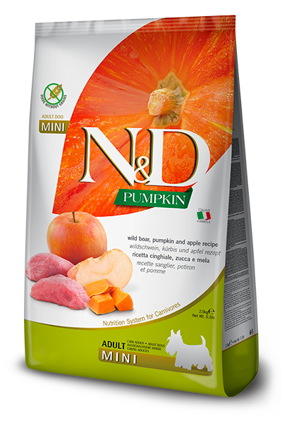נטורל אנד דלישס Pumpkin Grain-Free Boar and Apple Adult Mini - מזון יבש לכלבים