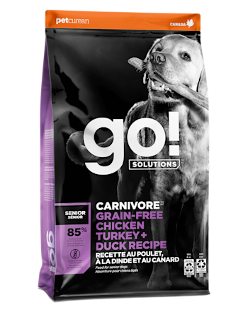 גו Carnivore Chicken, Turkey + Duck Grain-Free Senior Dog Food - מזון יבש לכלבים