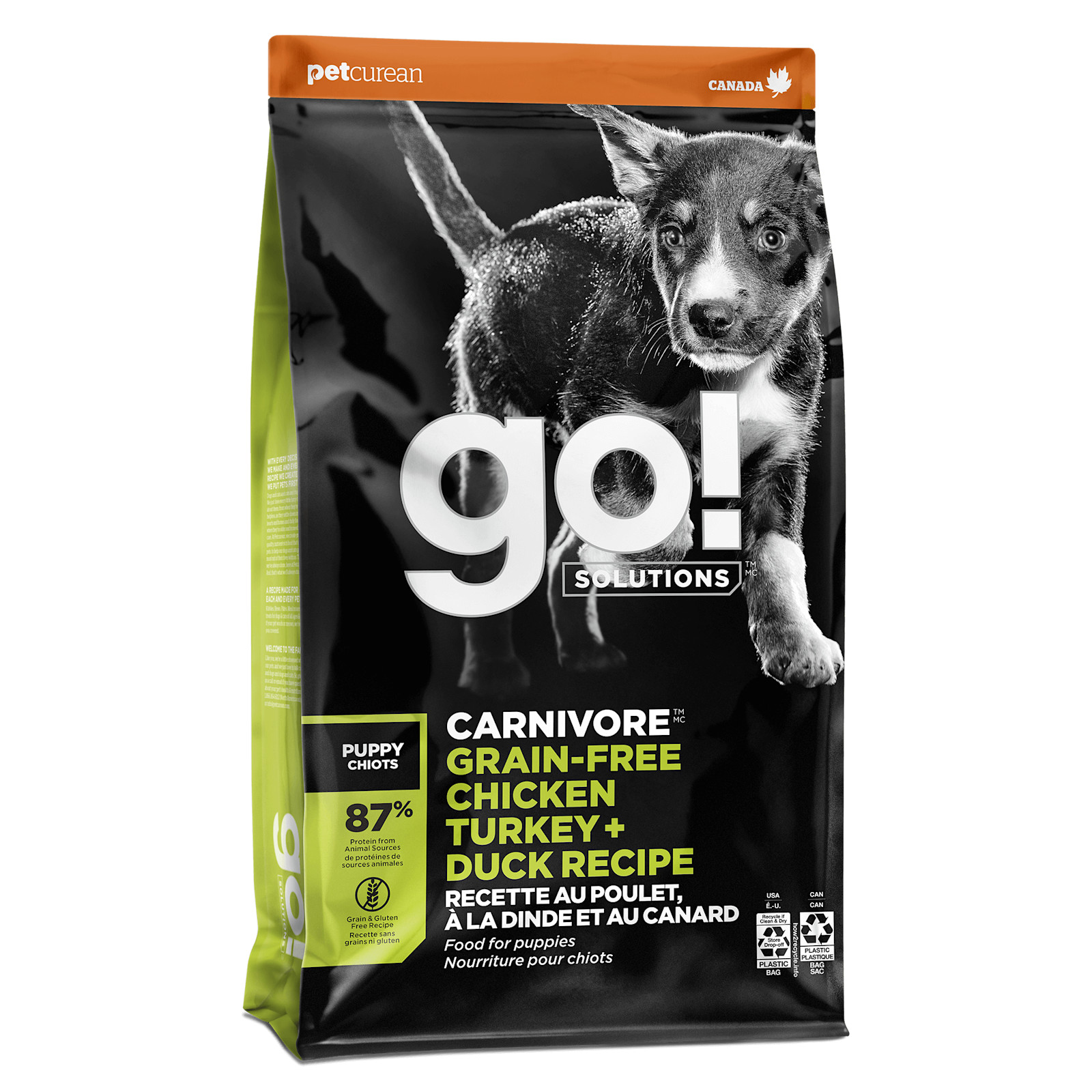 גו Carnivore Chicken, Turkey + Duck Grain-Free Puppy Recipe - מזון יבש לכלבים